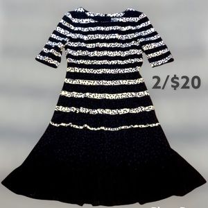 Nordstrom Eliza J sz 6 pleated polka dot knit dress
